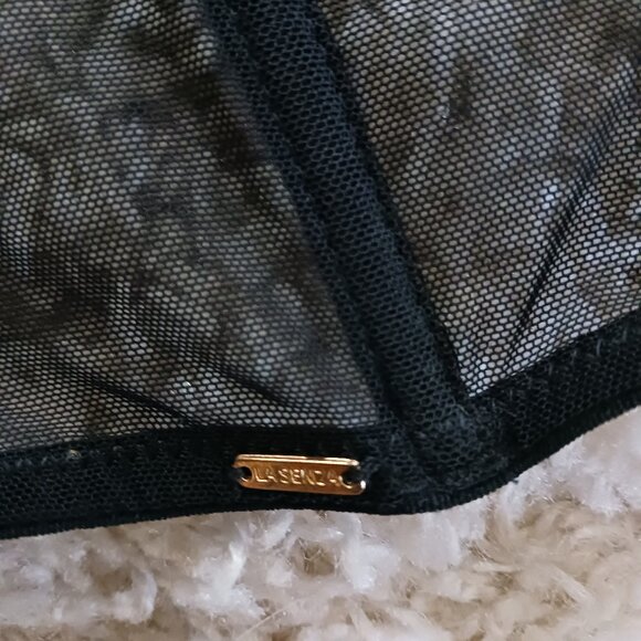 La Senza Bustier Corset Top Padded Push-Up Black Lace Padded Cup Size Medium - Picture 10 of 11